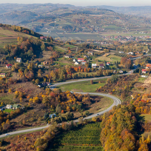 Tegoborze droga nr 75. EU, Pl, Malopolskie. Lotnicze.